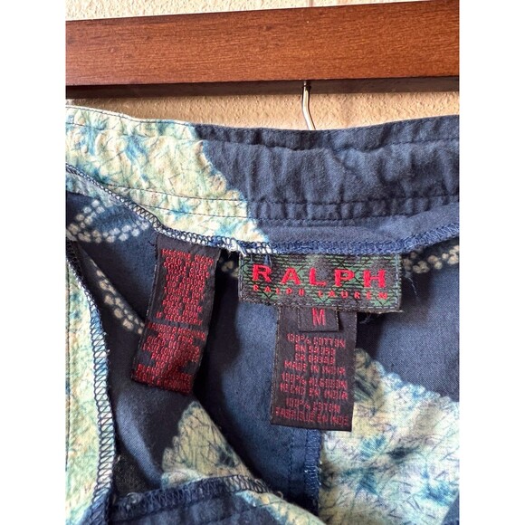 Vintage RALPH Ralph Lauren Shibori Tie Dye Cotton Capri Pants Medium 90s Y2K - Picture 7 of 9